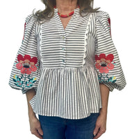 Jodifl - Mallory Floral Embroidered Blouse