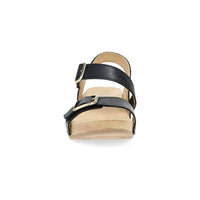 dansko Women's Trinity Wedge Sandals in black burnished nubuck - women's sandal - alternate view