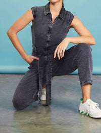 Skies Are Blue - Cap Sleeve Jumpsuit - Plus