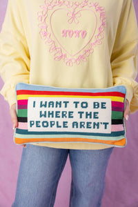 Furbish Studio - Where The People Aren't Needlepoint Pillow