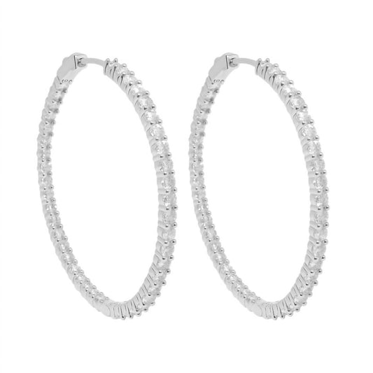 Allyanna Gifts - Women's Moissanite Inside Out Hinged Hoop Earrings