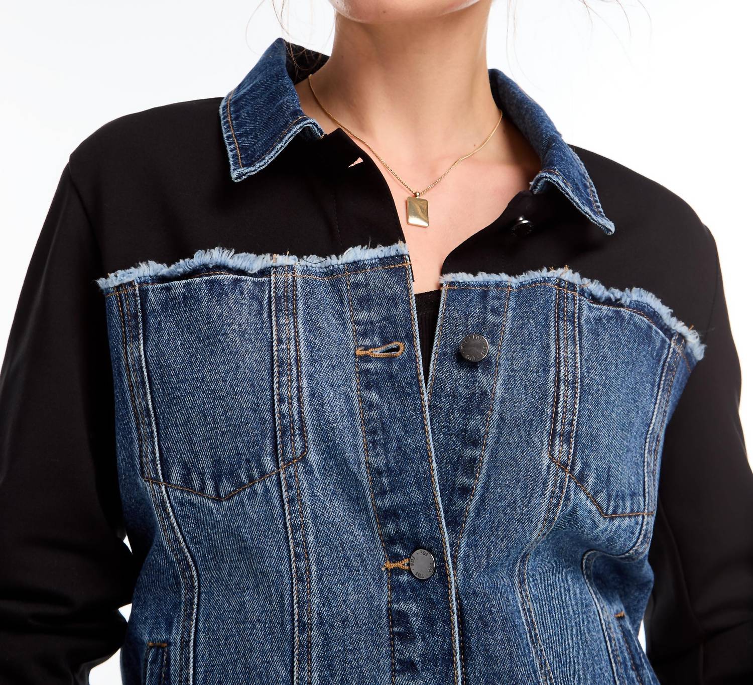 Fdj - Mina Mixed Media Denim Jacket