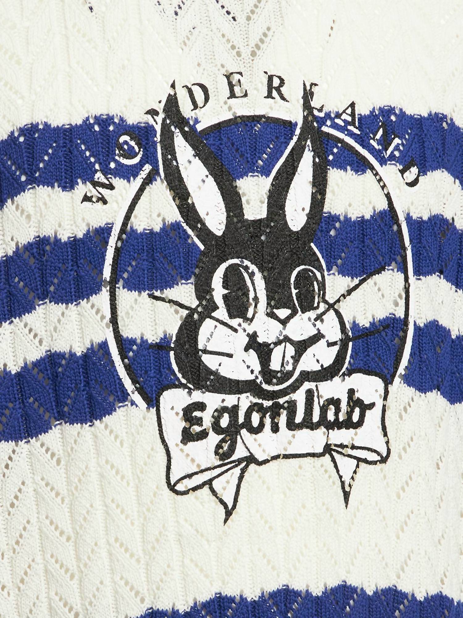 Egonlab Men’s Cotton Bunny Knit Short-sleeve Sweater in blue white - men's t-shirt - view 5