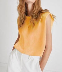 Shoulder Pad Crepe Tank
