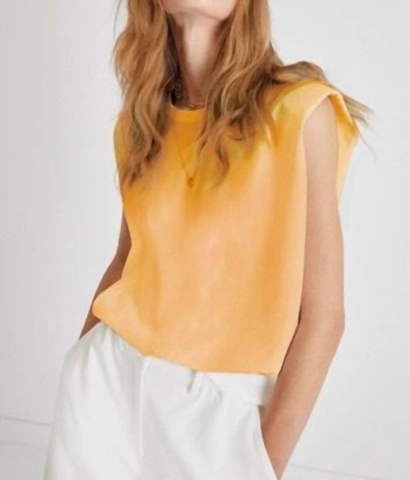 Shoulder Pad Crepe Tank