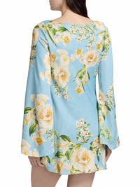 Hemant & Nandita - Bias Long Bell Sleeve Mini Dress