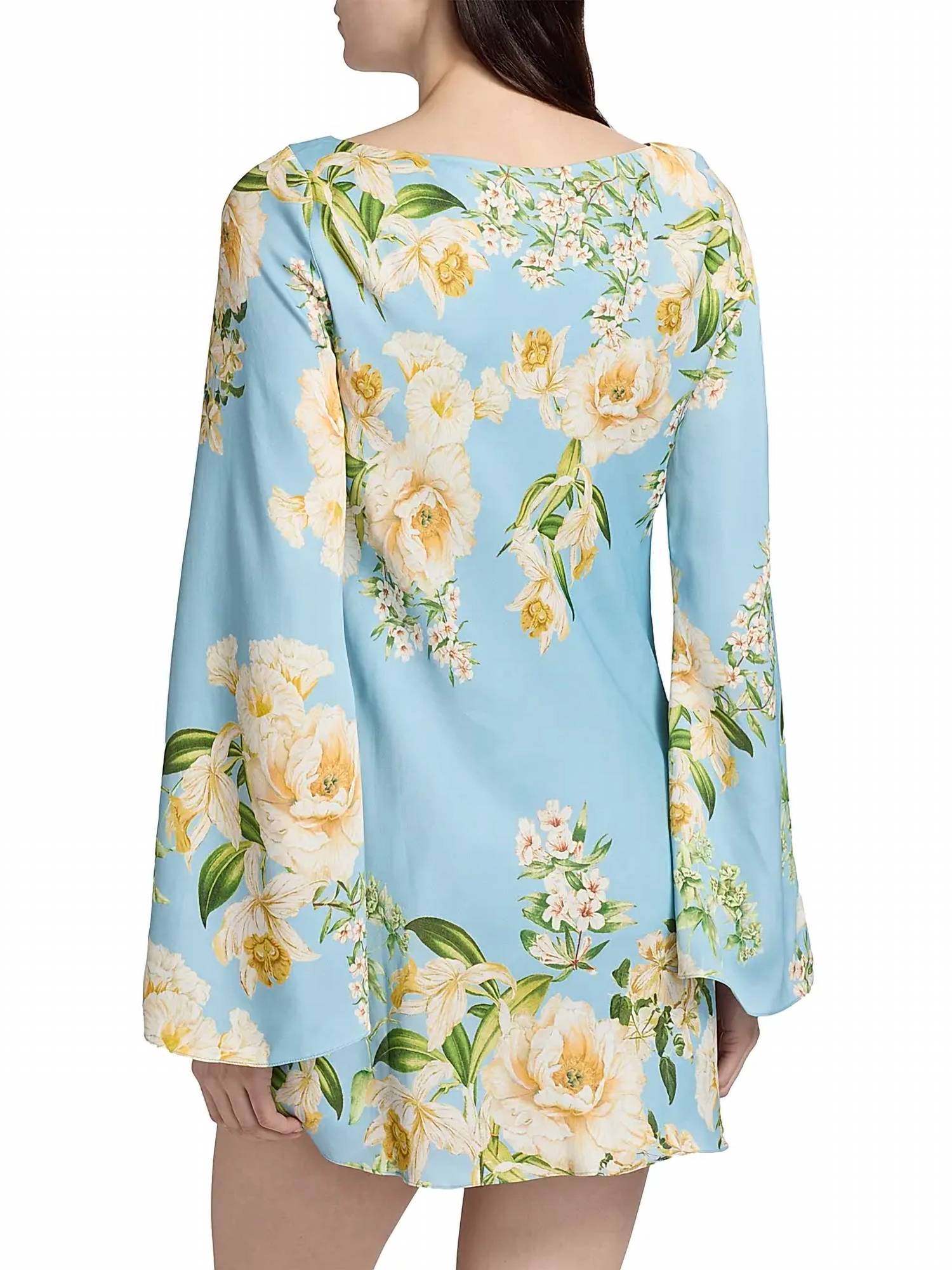 Hemant & Nandita - Bias Long Bell Sleeve Mini Dress