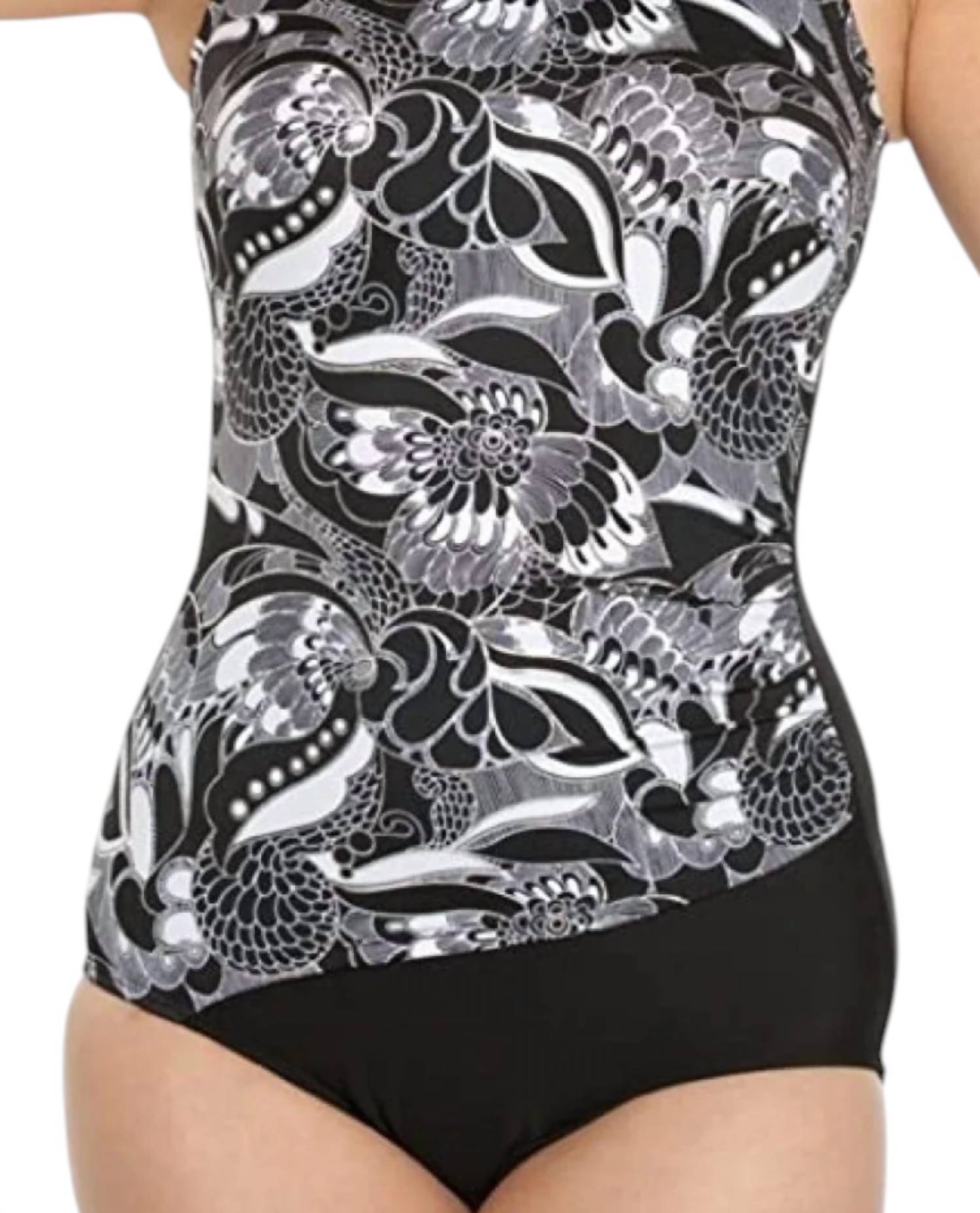 Topanga By T.H.E. - Dominica Printed Drape One Piece Swimsuit