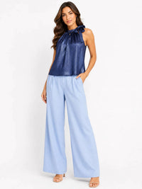 Elings - Satin Animal Texture Halter Top