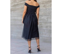Inmod - Off the Shoulder Tulle Midi Dress