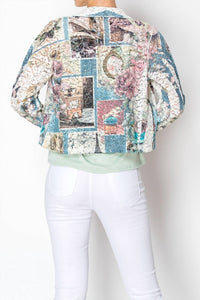 Origami - Cropped Sequin Embellished Button-up Jacket