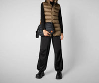SAVE THE DUCK Quilted Gilet Coral Vest in husk green - women's jacket - alternate view