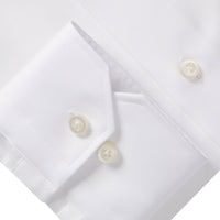 Emanuel Berg Men's Traveller Dress Shirt in white - men's long sleeve top - detail view
