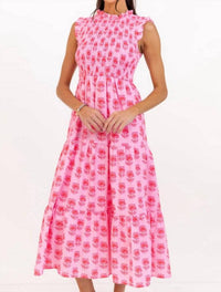 Tcec - Floral Smocked Midi Dress