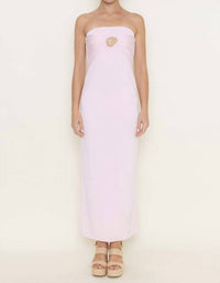 Fore Collection - Chic Resort Beach Seashell Strapless Maxi Dress