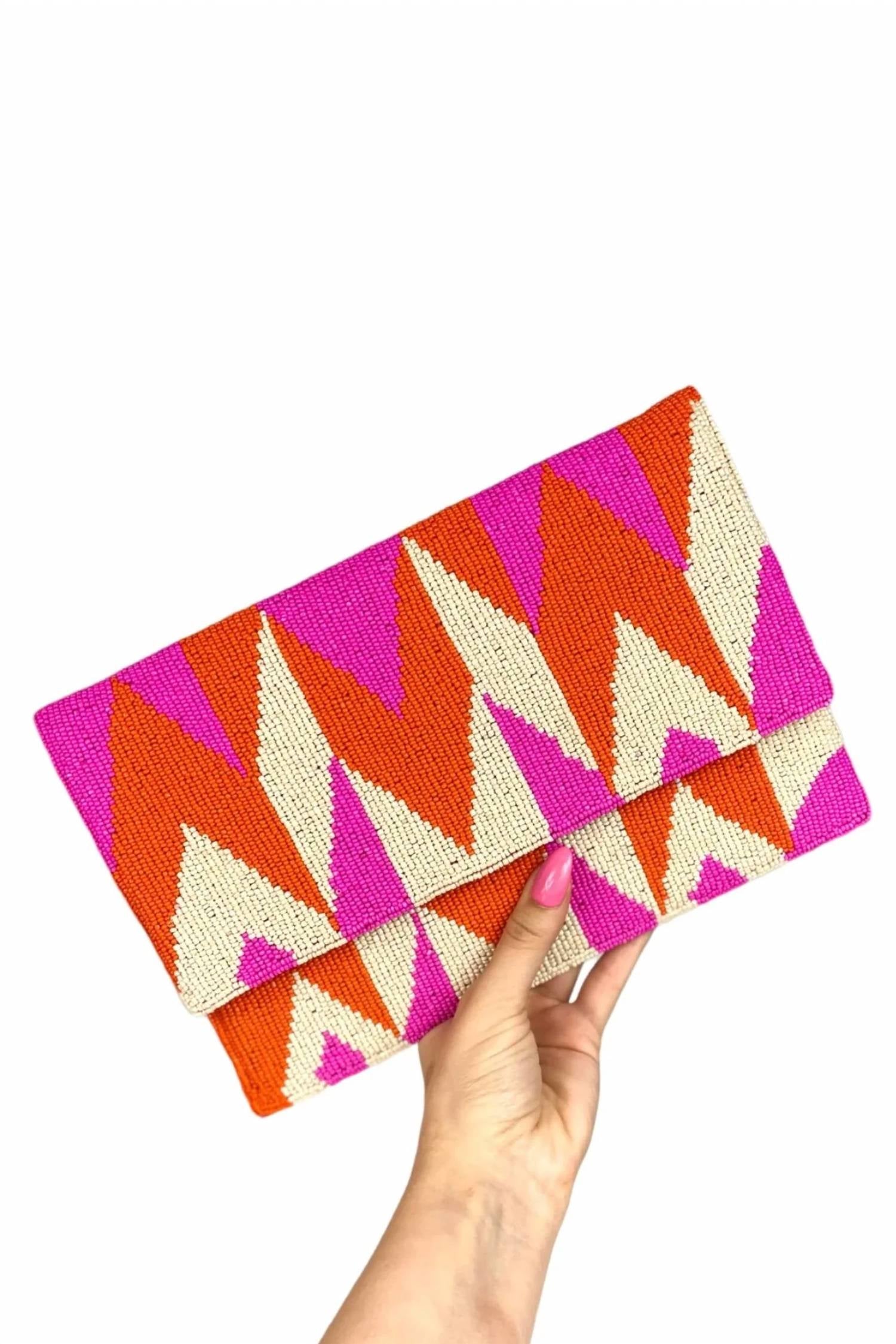 Maria Victoria - Women's Beaded Clutch With Cross Body Chain