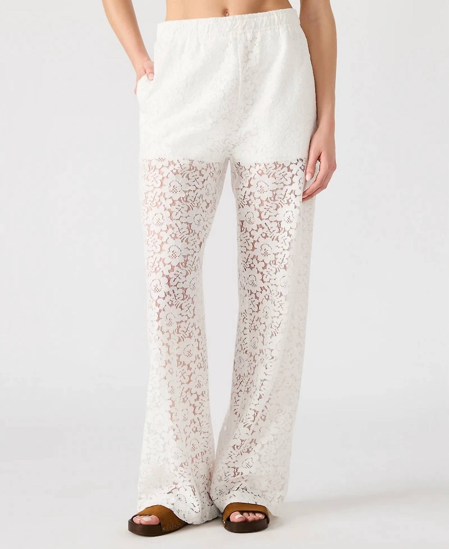 STEVE MADDEN Venetia Lace Wide Leg Pants - women's pants