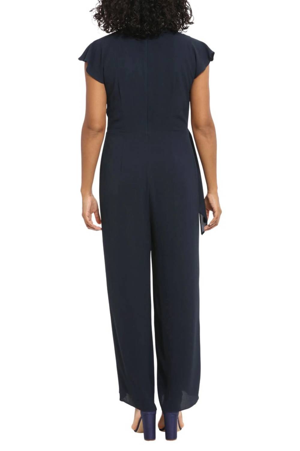 London Times - Cap Sleeve Keyhole Wide Leg Jumpsuit