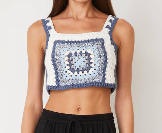 Monrow - Crochet Cropped Tank Top