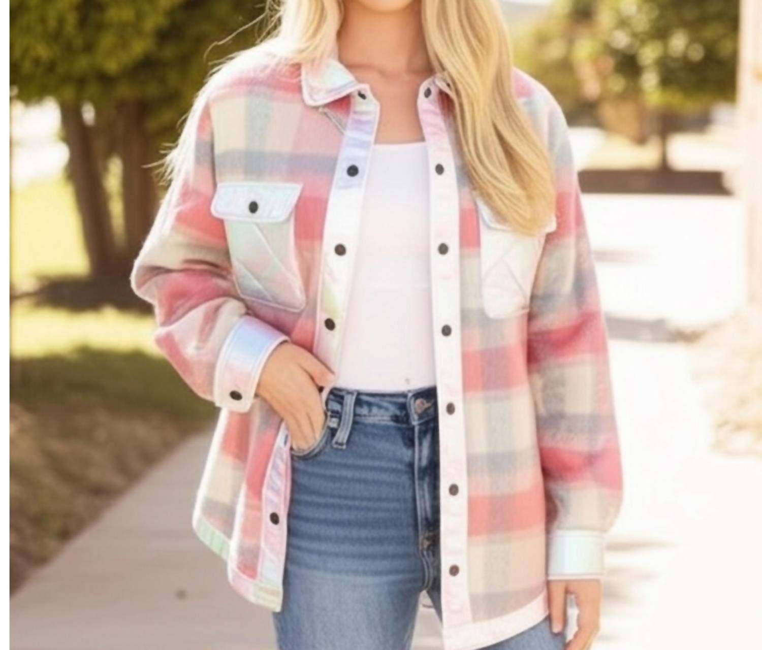 Southern Grace - Tweed Plaid Buttoned Shacket – Snagged & Bagged