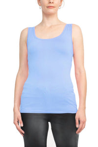 Alberto Makali - Scoop Neck Sleeveless Solid Spandex Top