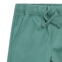 Miles Baby Boys Knit Sweat Shorts in teal - kids' shorts - detail view