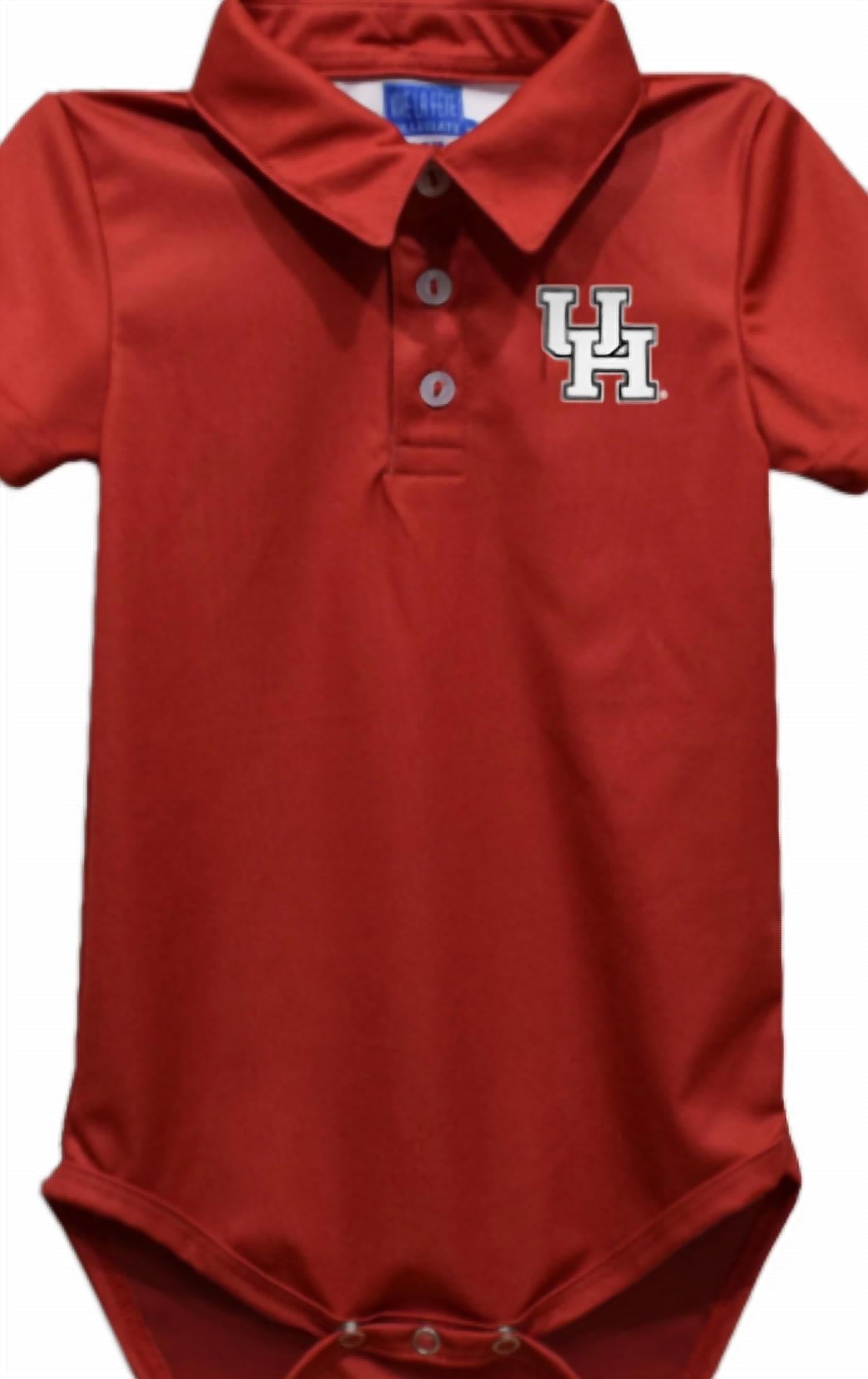 Vive La Fete - Boy's University Of Houston Cougars Embroidered Logo Performance Bodysuit