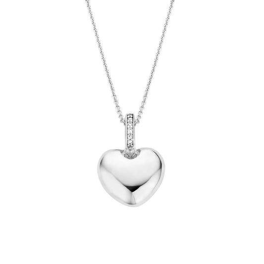 Ti Sento - Women's Puff Heart Necklace