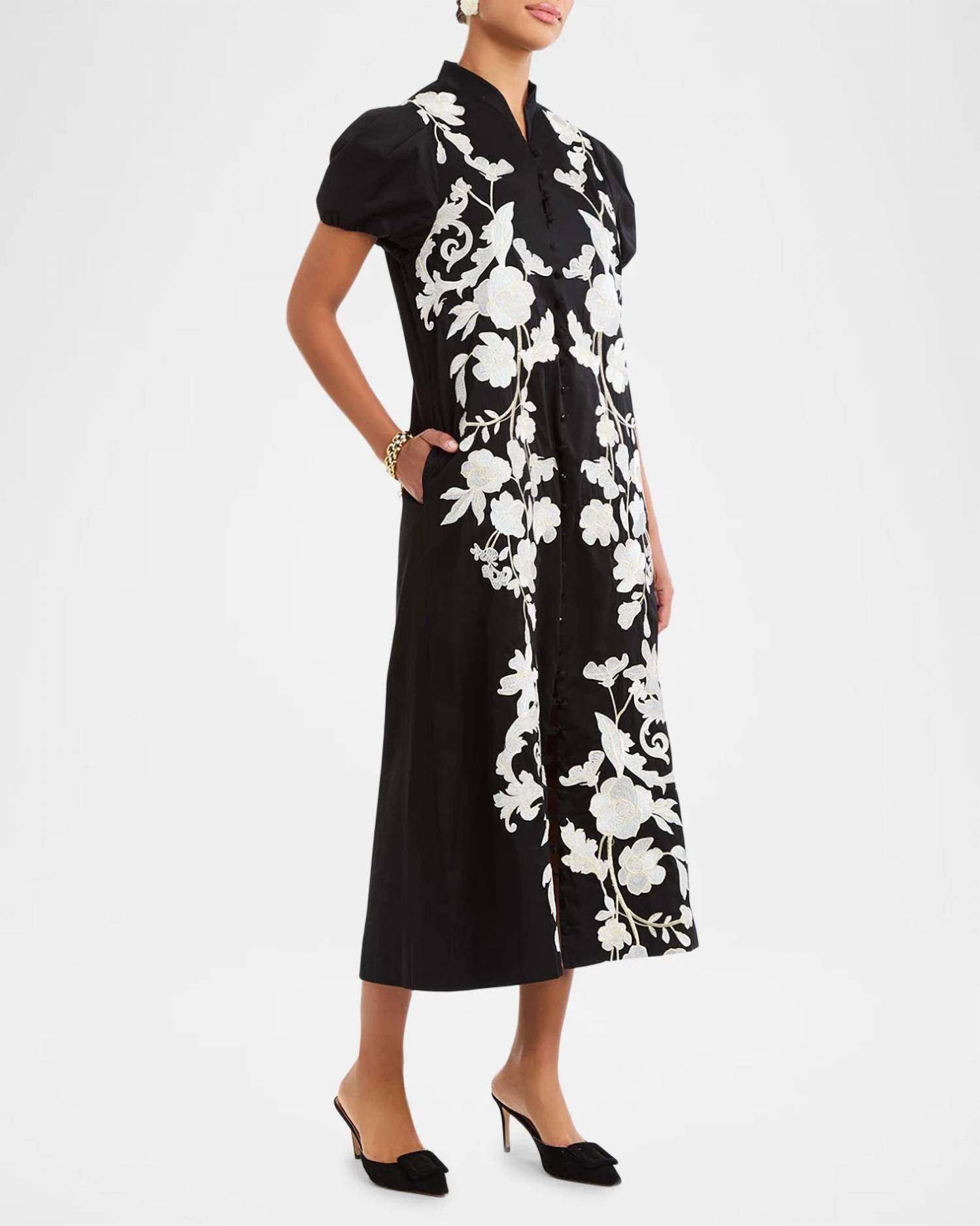 Mestiza New York - Elliana Embroidered Applique Midi Dress