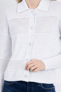 Kinross - Mixed Textured Collared Cardigan