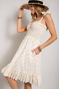 Sweet Generis - Flower Print Smocked Dress