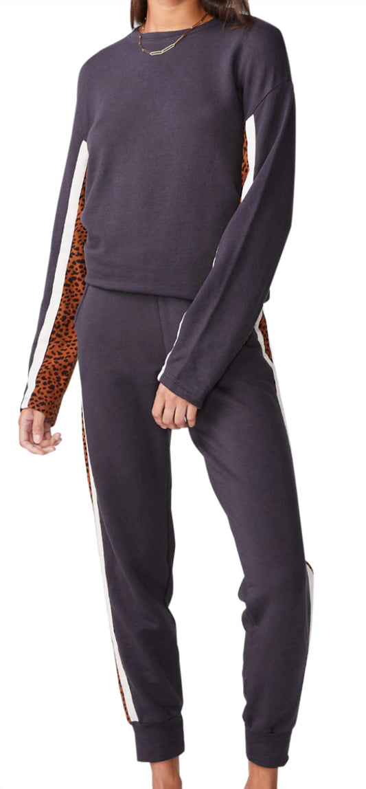 Paneled Mini Leopard Sweatpants