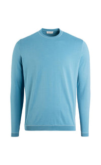Phil Petter Men's Long Sleeve Linen Tee in blue - men's long sleeve top