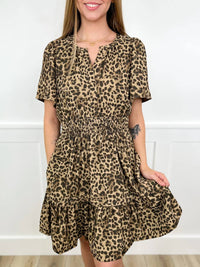 Sew In Love - Into The Wild Short Sleeve V-neck Mini Dress