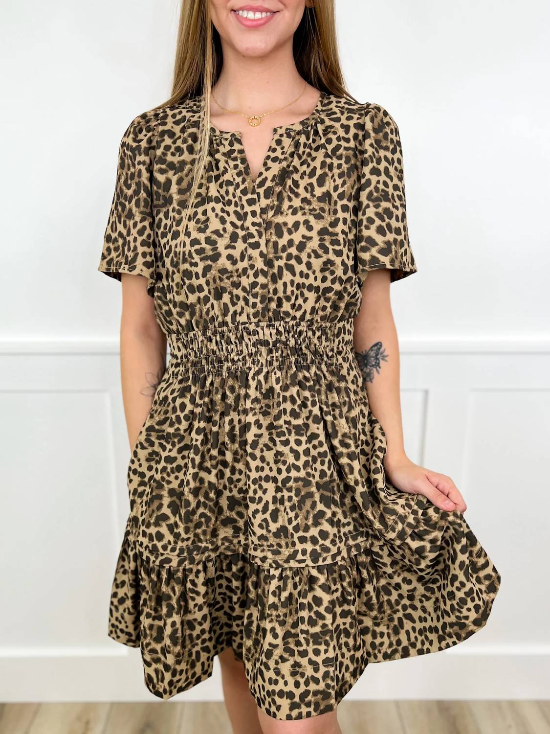 Sew In Love - Into The Wild Short Sleeve V-neck Mini Dress