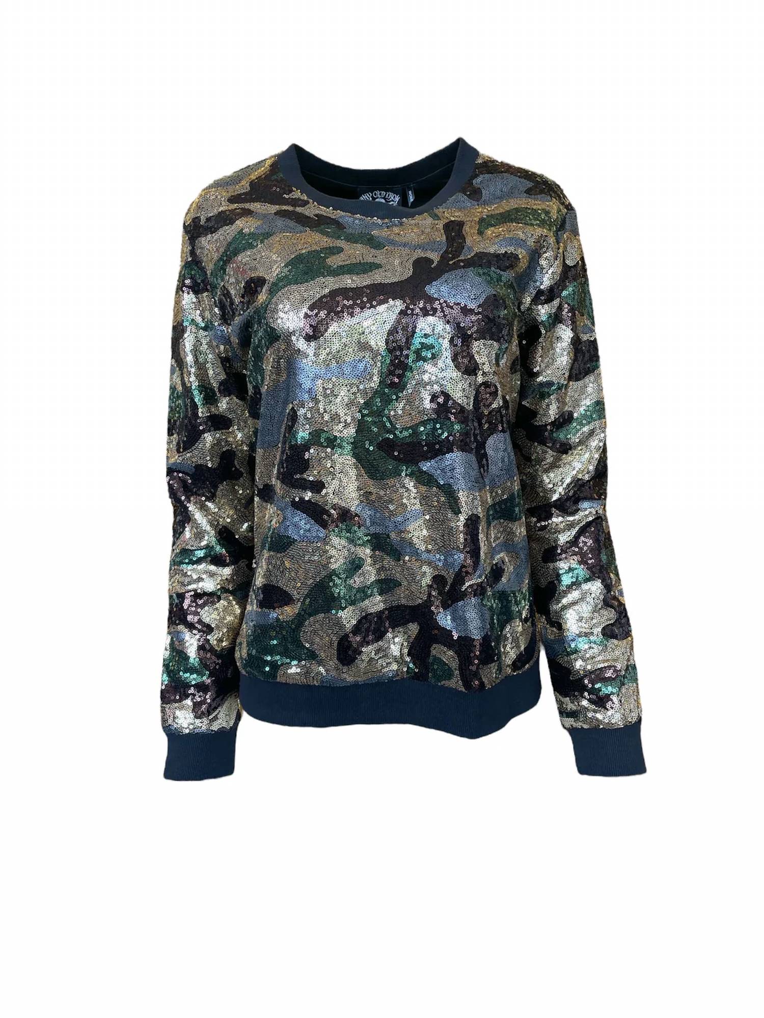 Any Old Iron - Camo Sequin Sweatshirt