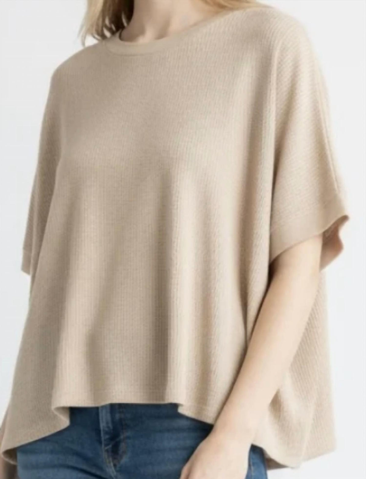 Mododoc - Half Sleeve Dolman Open Crew Boxy Top