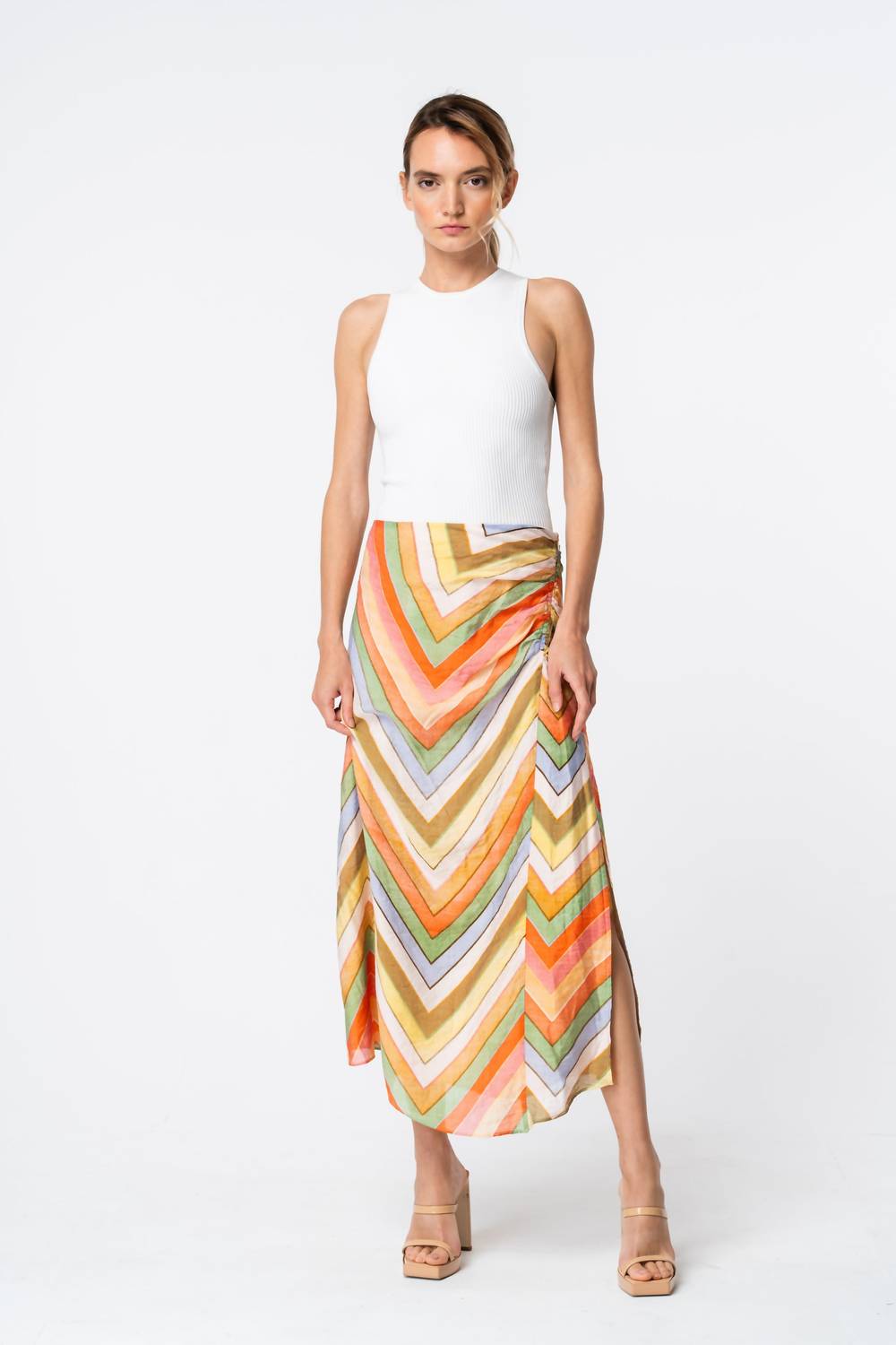 Ciebon - Chevron Midi Skirt