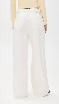 Moussy Tribeca Super Wide Pants in white - women's jeans - detail view