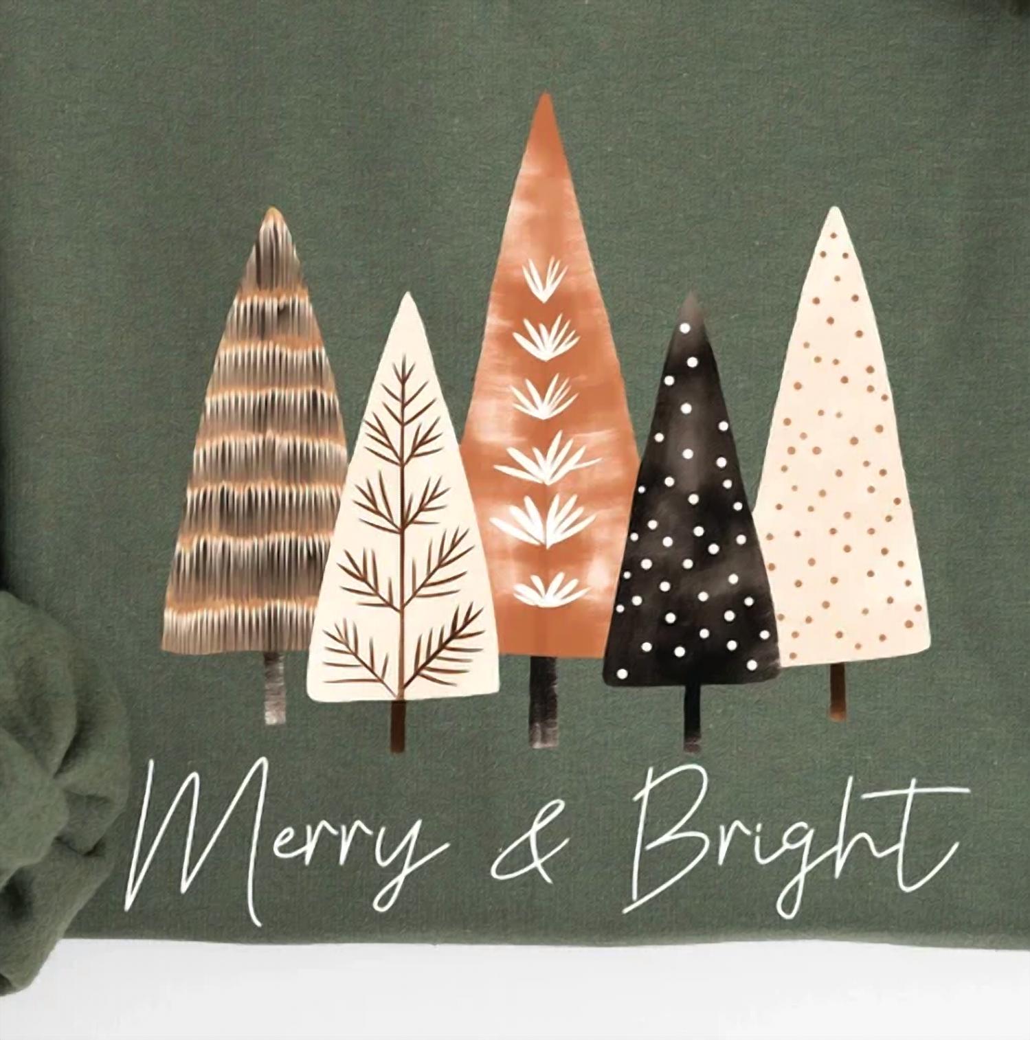 Gildan - Women's Merry And Bright Christmas Sweatshirt