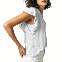 Lilla P - Women's Flutter Sleeve V Neck Top