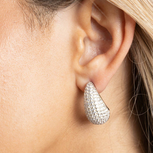 Sahira Jewelry Design - Women's Celine Cubic Zirconia Raindrop Earring