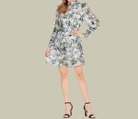 Jade - Hidden Garden Ruffle Neck And Hem Dress