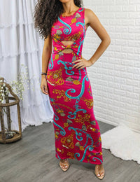 Surelymine - Desire Bodycon Cut-Out with Knot Detail Maxi Dress