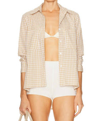 Enza Costa - Textured Gingham Shirt