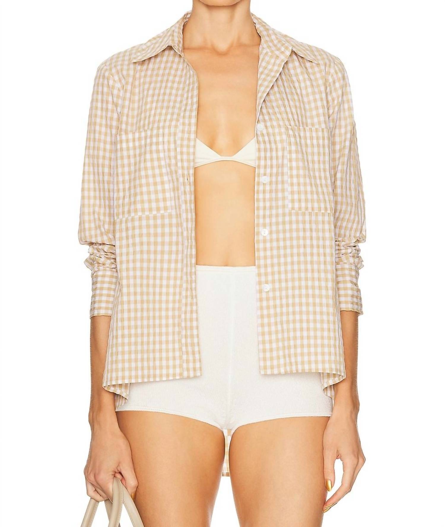 Enza Costa - Textured Gingham Shirt