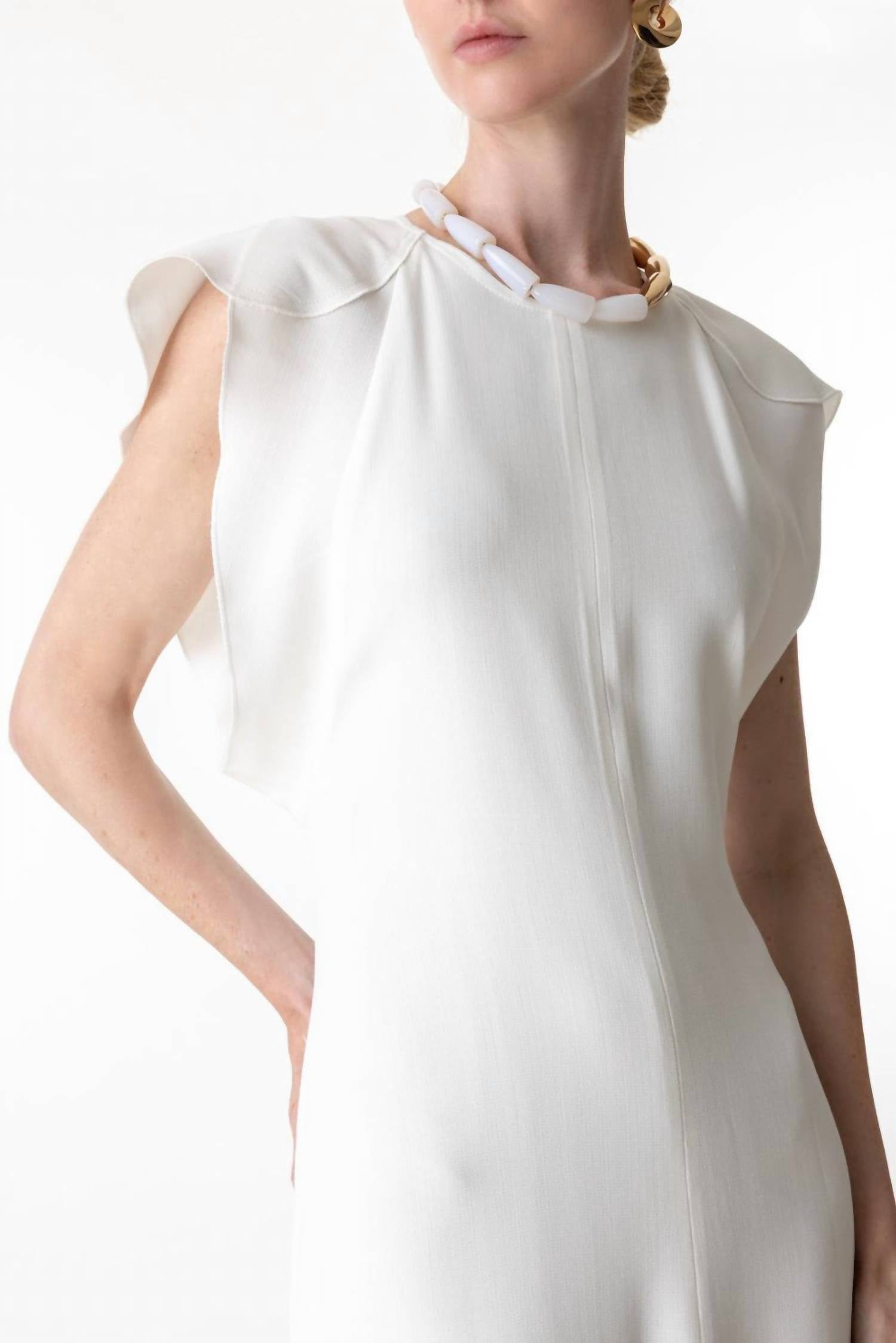 Victoria Beckham - Folded Cap Sleeve Midi Dress