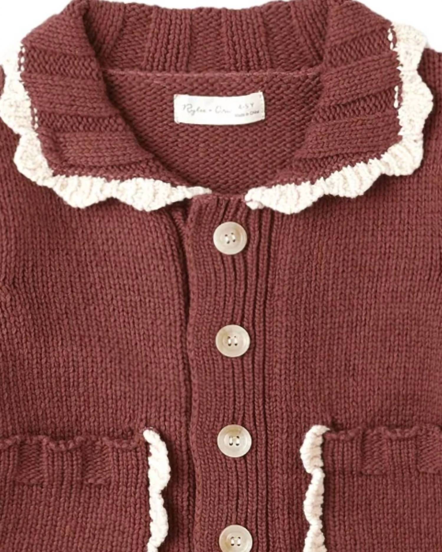 Rylee + Cru - Girls' Collared Cardigan