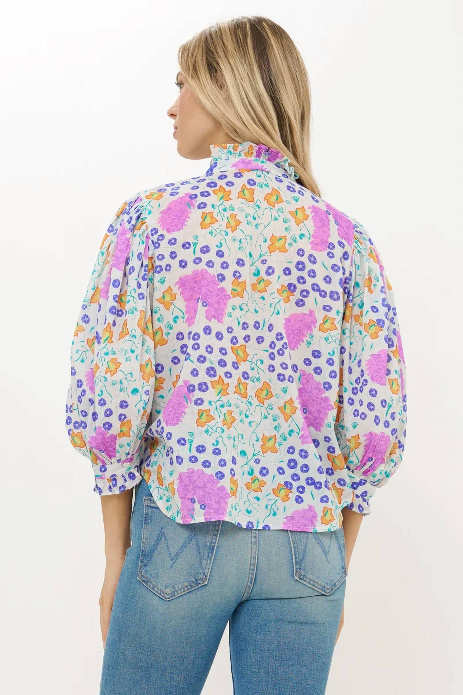 Oliphant - Ruffle Front Button Blouse