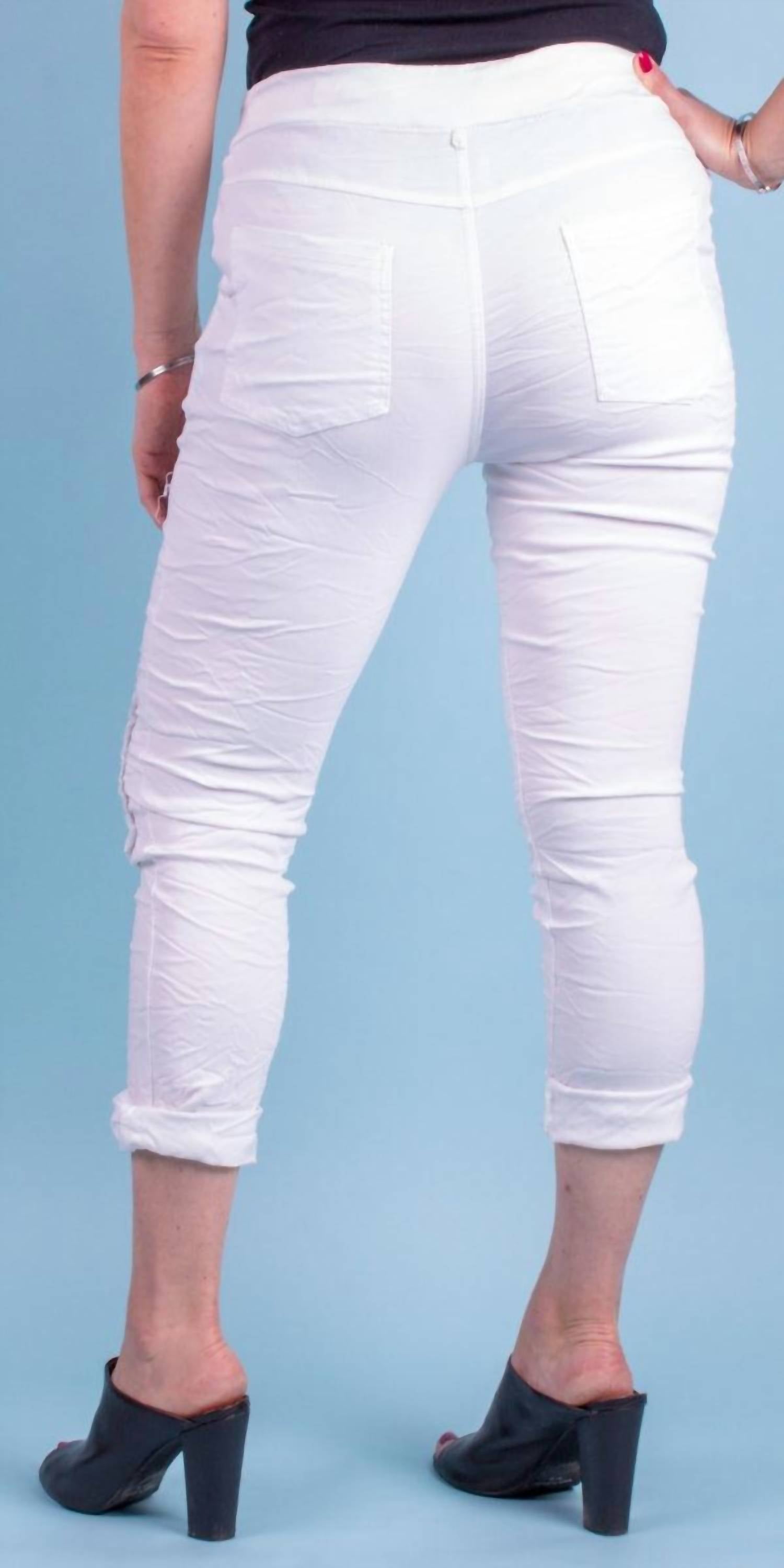 GIGI MODA Toppa Sequin Pants in white - women's pants - detail view